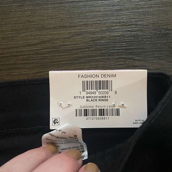 And Now This NWT High Rise black jeans size 32 footed through hip & thigh flares - Picture 5 of 14